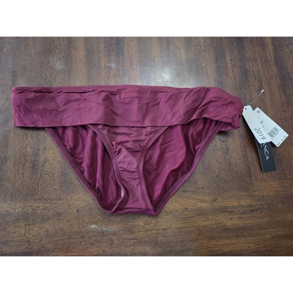 NWOT La Blanca Island Goddess SZ 16 Banded Hipster Bikini Swim Bottoms 131867